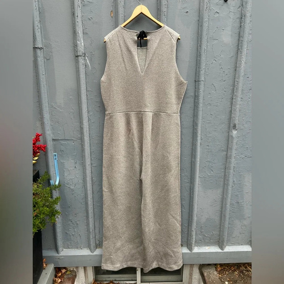 J Crew  Madison Lurex Silver Metallic Jumpsuit, BNWT, size XXL - Picture 4 of 11